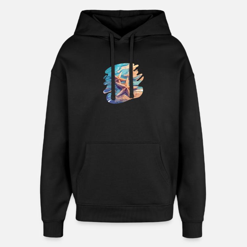 Étoile de mer Étoile de mer - Sweat à capuche unisexe Stanley/Stella Oversized - noir