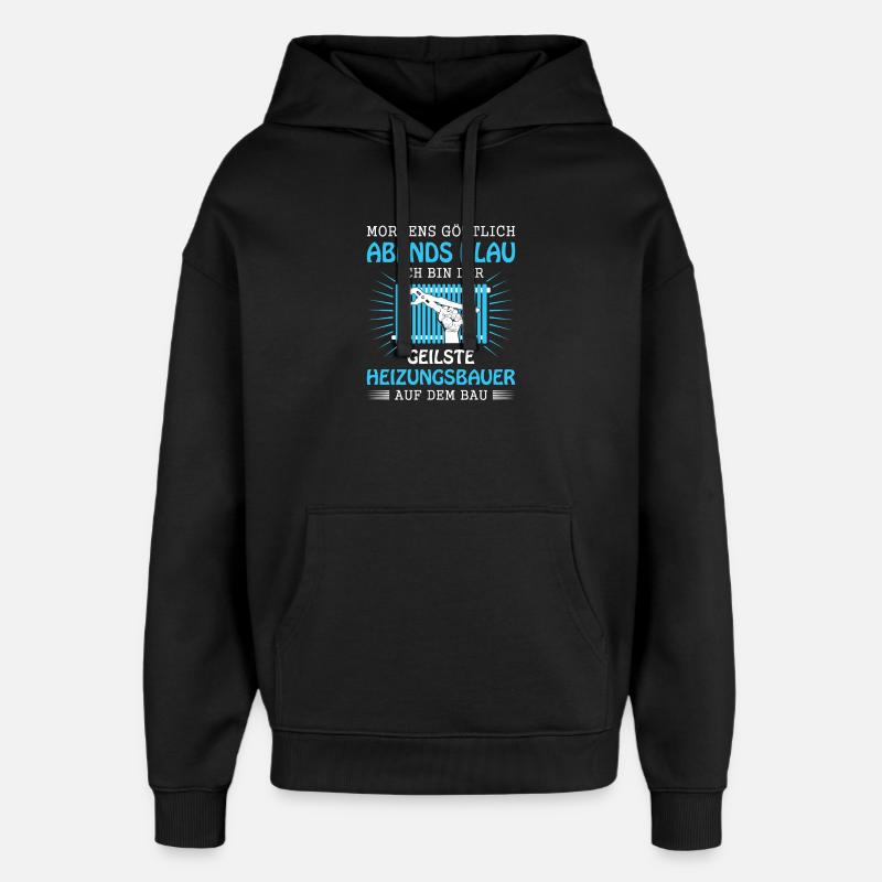 Chauffagiste Plombier Plombier de construction chauffage - Sweat à capuche unisexe Stanley/Stella Oversized - noir
