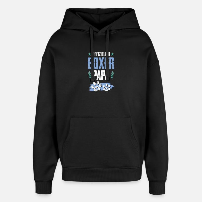 boxer hunde papa - Oversized Unisex Hoodie von Stanley/Stella - Schwarz