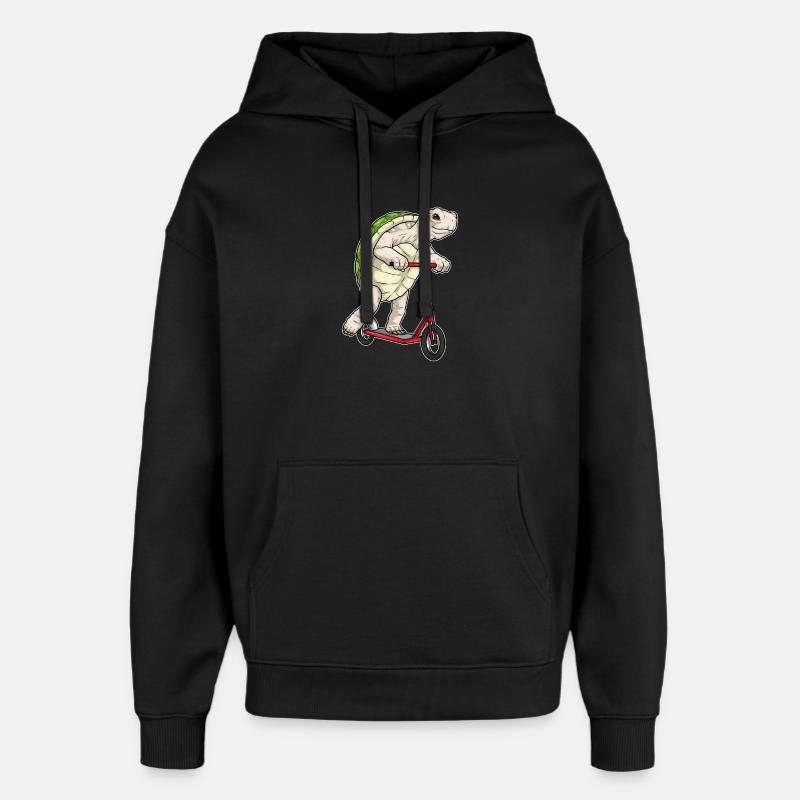 Scooter tortue - Sweat à capuche unisexe Stanley/Stella Oversized - noir