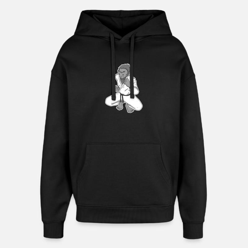 Starker Affe beim Karate - Oversized Unisex Hoodie von Stanley/Stella - Schwarz