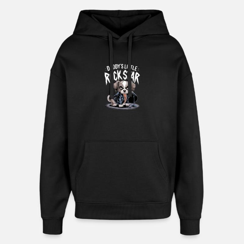 Hündischer mit Lederjacke - Oversized Unisex Hoodie von Stanley/Stella - Schwarz