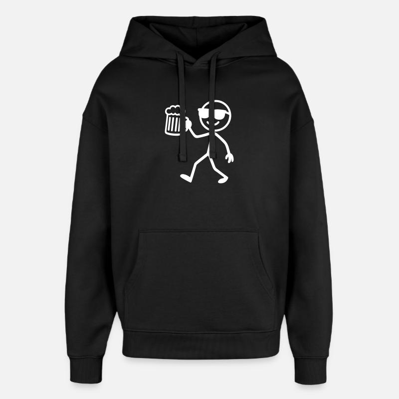 strichmännchen bier - Oversized Unisex Hoodie von Stanley/Stella - Schwarz
