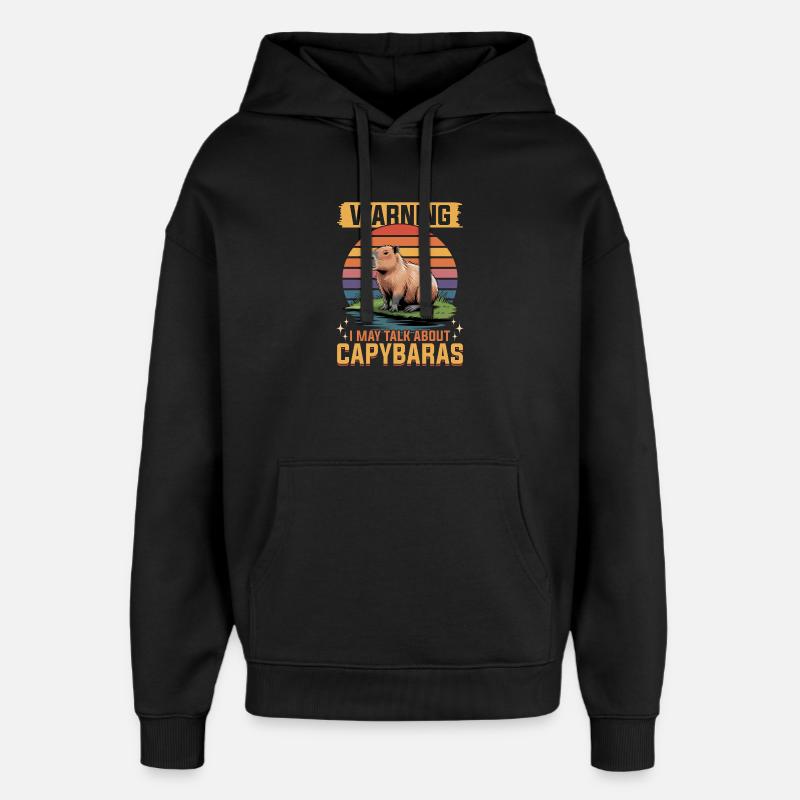 Drôle de Capybara - Sweat à capuche unisexe Stanley/Stella Oversized - noir