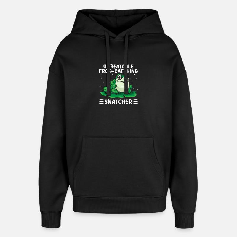 Frog Catcher Unbeatable Frog-Catching Snatcher - Oversized Unisex Hoodie by Stanley/Stella - black