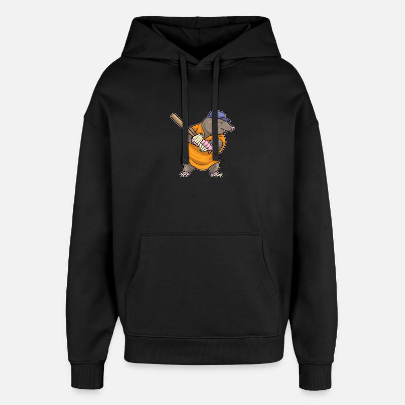 Maulwurf Baseball Baseballschläger - Oversized Unisex Hoodie von Stanley/Stella - Schwarz