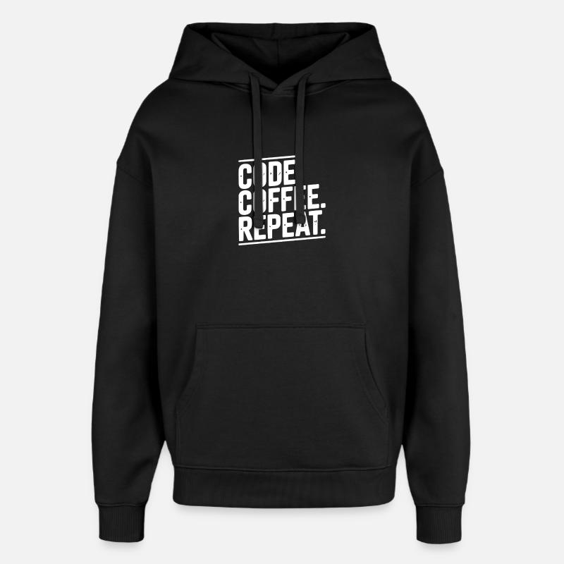 Code Coffee Repeat - Oversized Unisex Hoodie by Stanley/Stella - black
