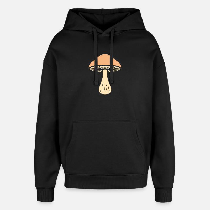 Champignon Illustration Naturelle - Sweat à capuche unisexe Stanley/Stella Oversized - noir