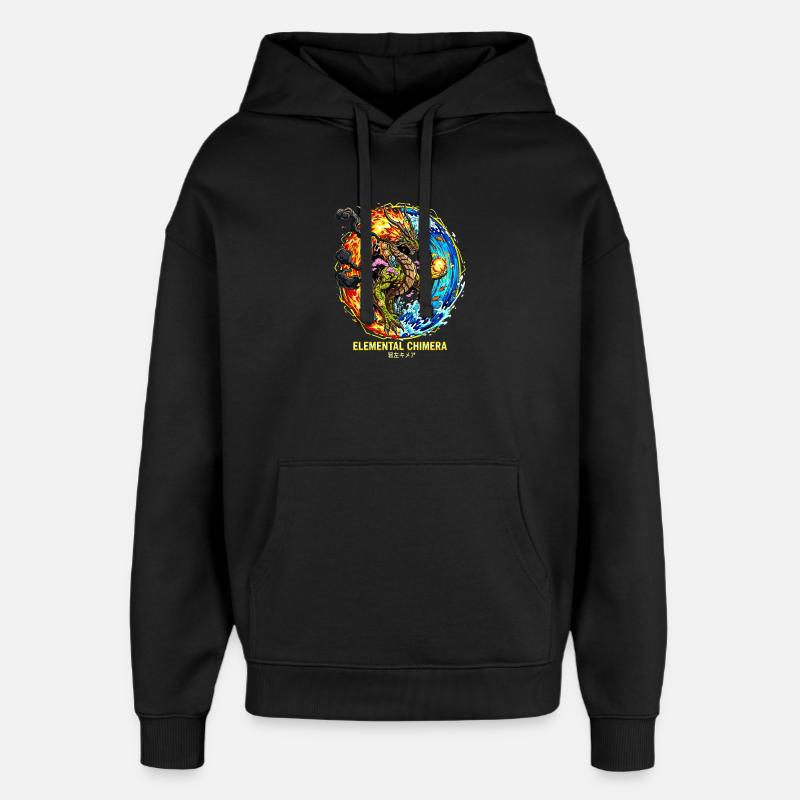 Elemental Chimera | Drache der 3 Elemente - Oversized Unisex Hoodie von Stanley/Stella - Schwarz