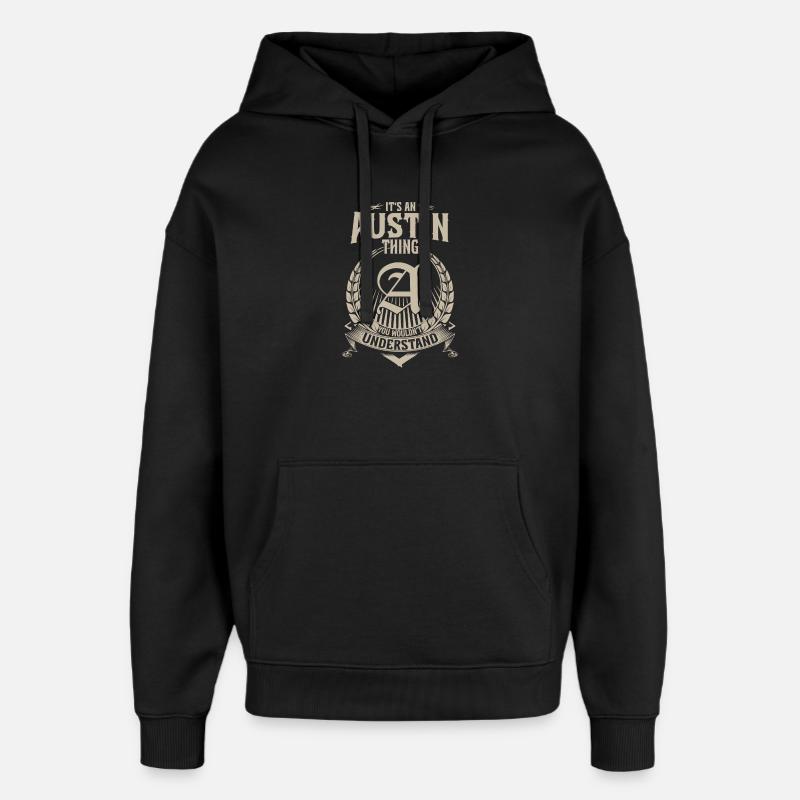 Emblème de la chose Austin - Sweat à capuche unisexe Stanley/Stella Oversized - noir