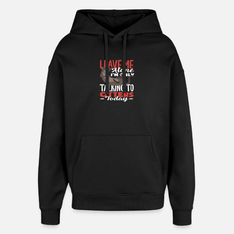 Loutre de mer Laissez-moi tranquille - Sweat à capuche unisexe Stanley/Stella Oversized - noir