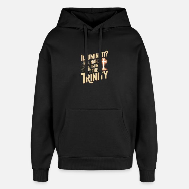 Les Illuminati chrétiens dans la Trinité - Sweat à capuche unisexe Stanley/Stella Oversized - noir