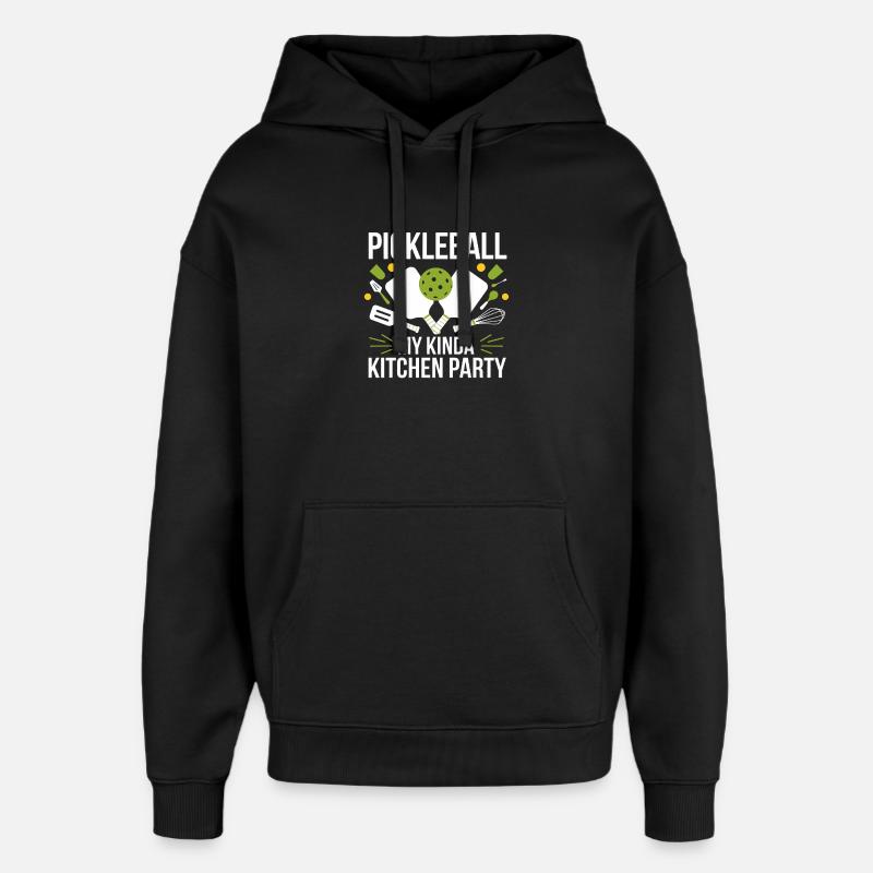 Pickleball My Kinda Kitchen Party - Oversized Unisex Hoodie by Stanley/Stella - black