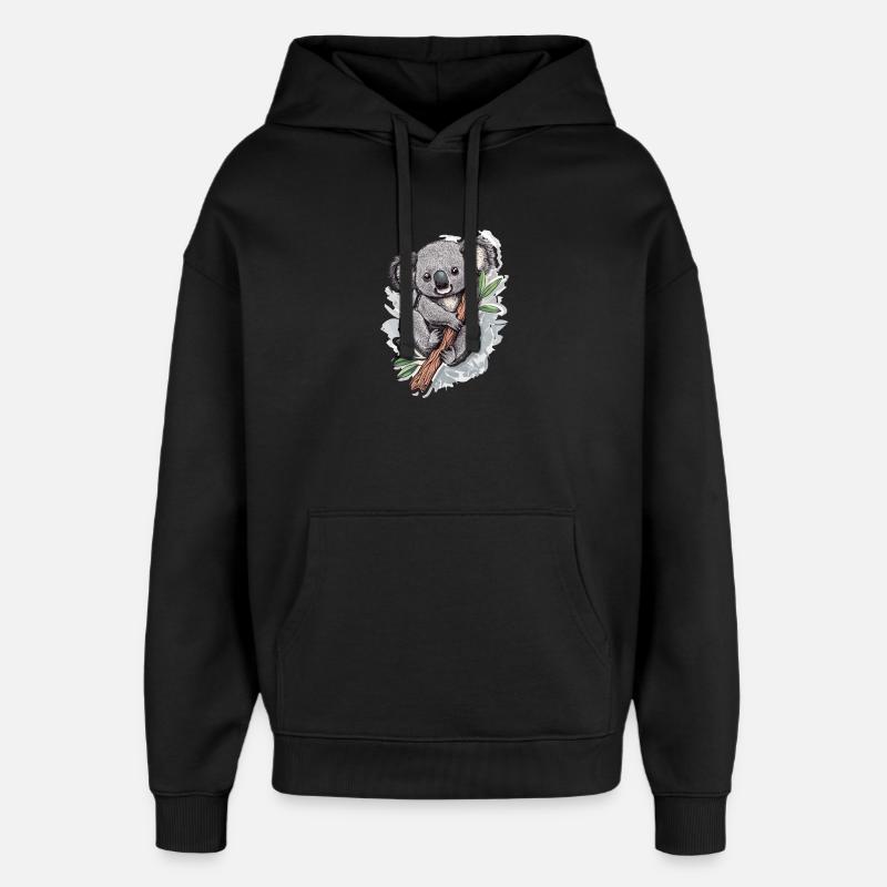Koala - Oversized Unisex Hoodie von Stanley/Stella - Schwarz