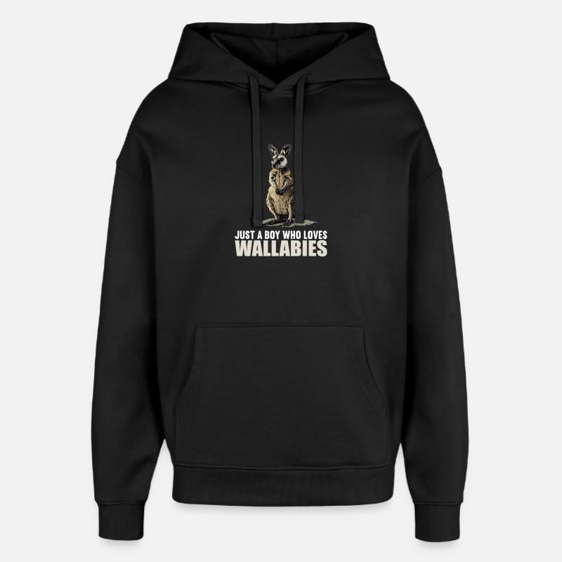Wallabies Wallaby - Sweat à capuche unisexe Stanley/Stella Oversized - noir