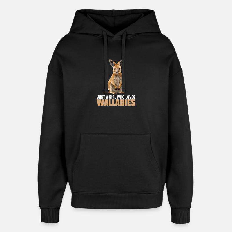 Wallabies Wallaby - Sweat à capuche unisexe Stanley/Stella Oversized - noir