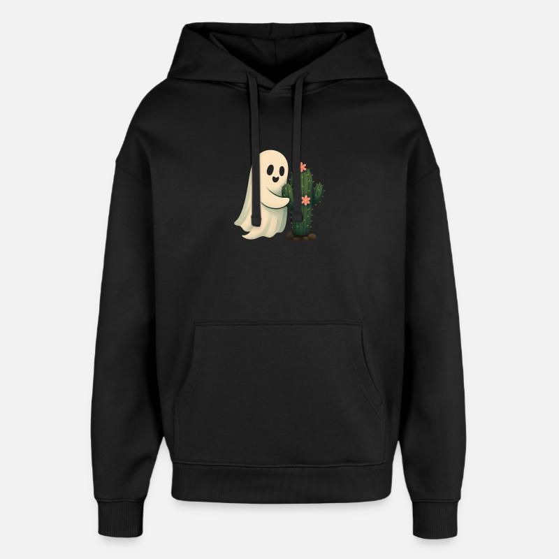 Cactus ami fantôme câlin cactus - Sweat à capuche unisexe Stanley/Stella Oversized - noir