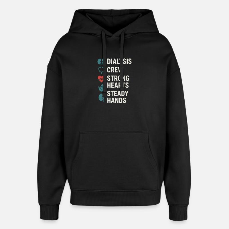 Dialyse, infirmière, technicien, soins rénaux, néphrologie - Sweat à capuche unisexe Stanley/Stella Oversized - noir