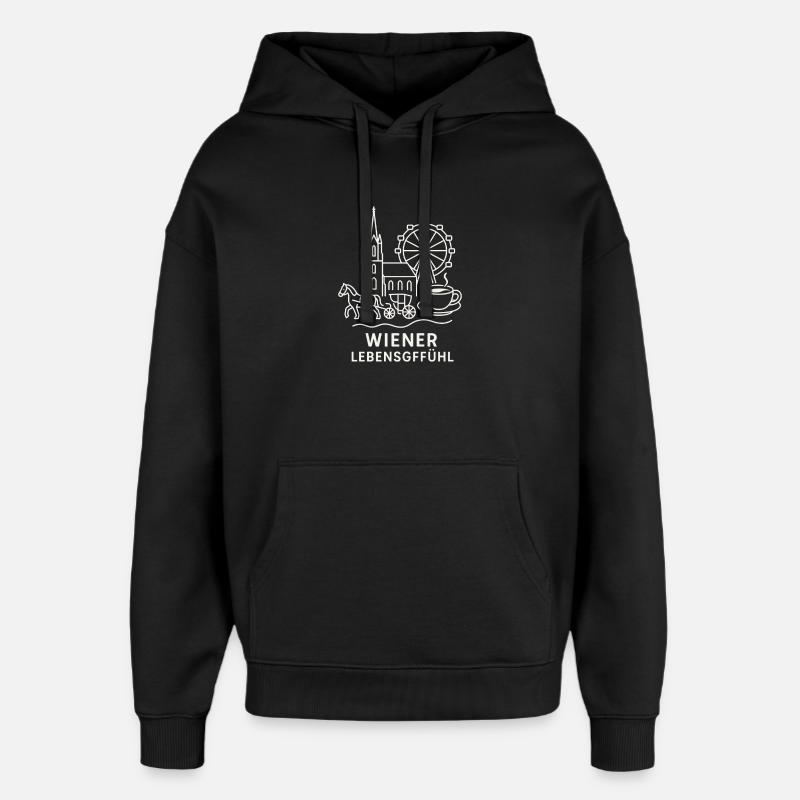 Wiener Lebensgefühl Collage - Oversized Unisex Hoodie von Stanley/Stella - Schwarz
