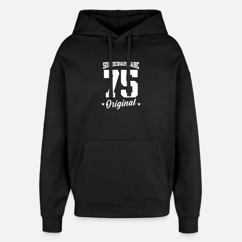 75 Anniversaire - Sweat à capuche unisexe Stanley/Stella Oversized - noir