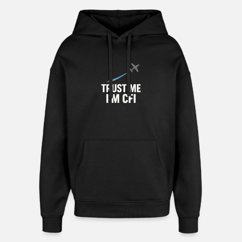 Fluglehrer Cfi Pilot Luftfahrtlehrer - Oversized Unisex Hoodie von Stanley/Stella - Schwarz