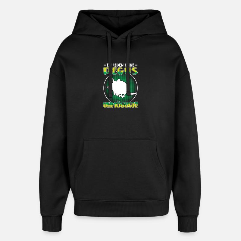 La vie sans octodon Octodonnon commun - Sweat à capuche unisexe Stanley/Stella Oversized - noir