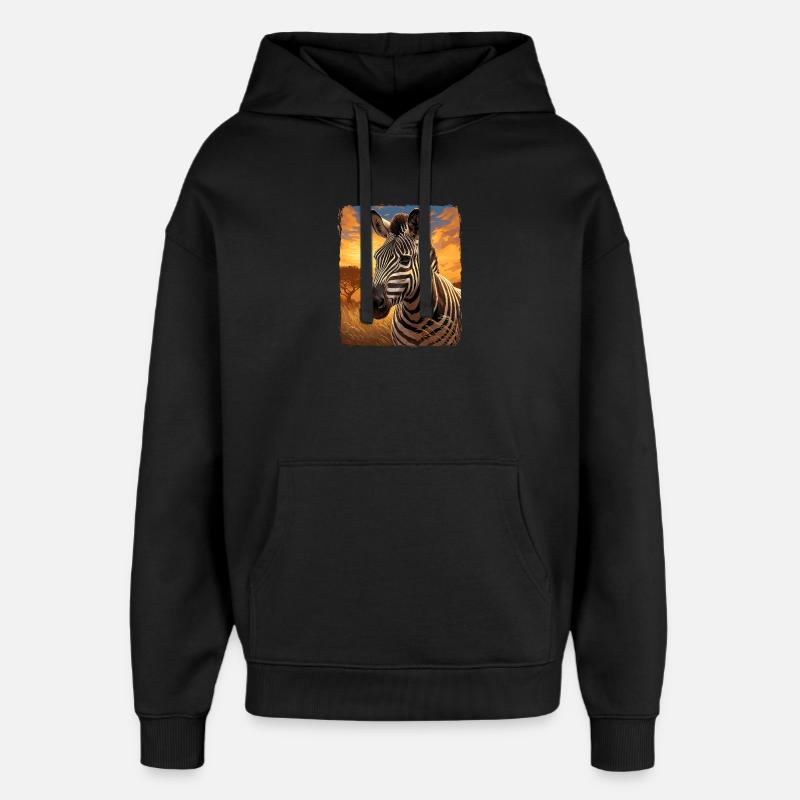 Zèbres Zèbre - Sweat à capuche unisexe Stanley/Stella Oversized - noir