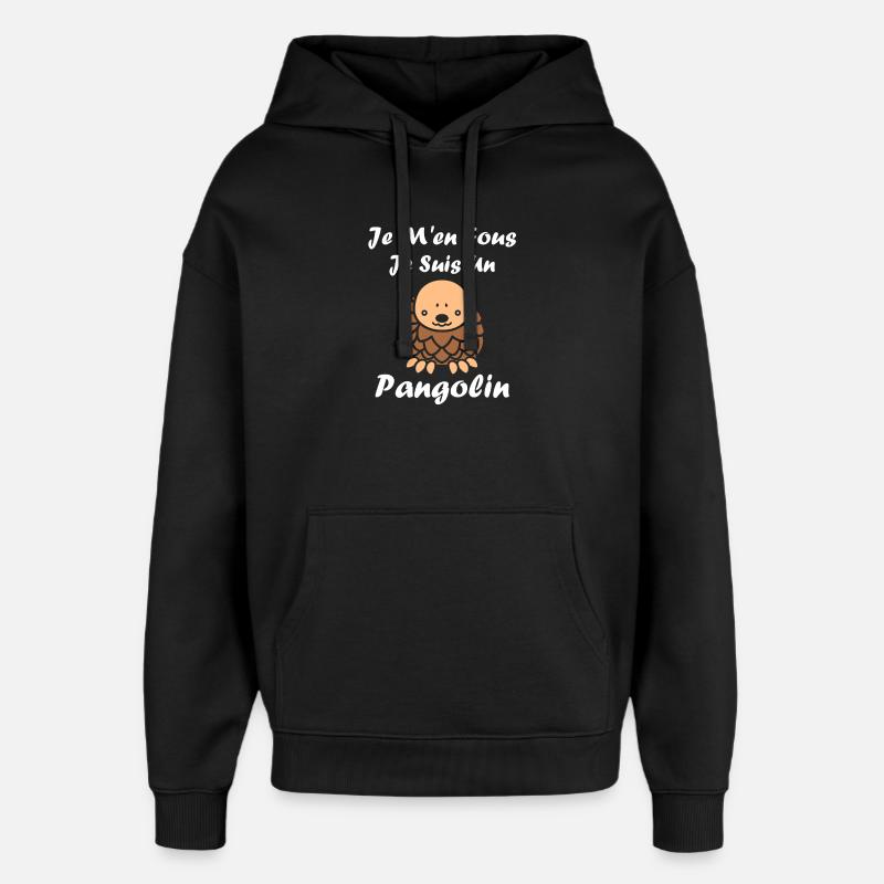 Pangolin Jo M'en Fous - Sweat à capuche unisexe Stanley/Stella Oversized - noir