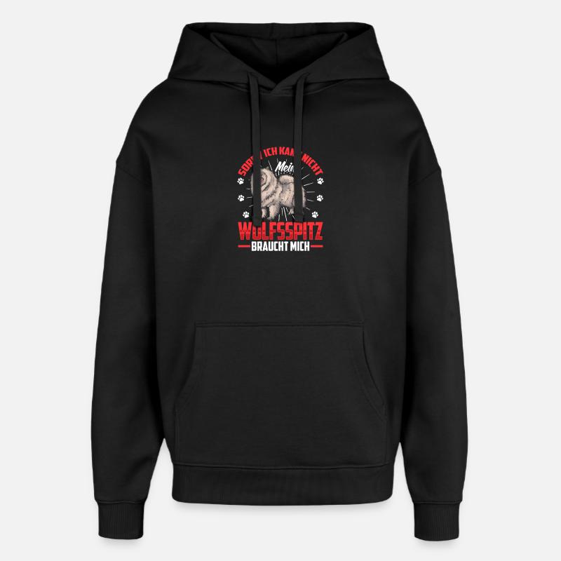 Wolfspitz needs me German Wolfspitz - Oversized Unisex Hoodie by Stanley/Stella - black