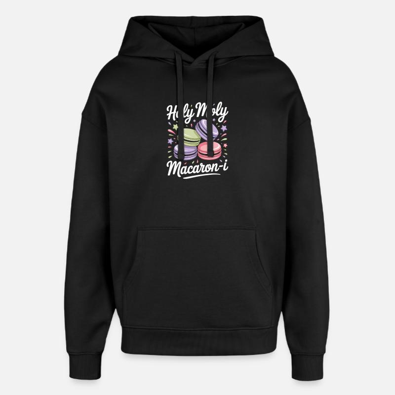 Macaron Desserts Français - Sweat à capuche unisexe Stanley/Stella Oversized - noir