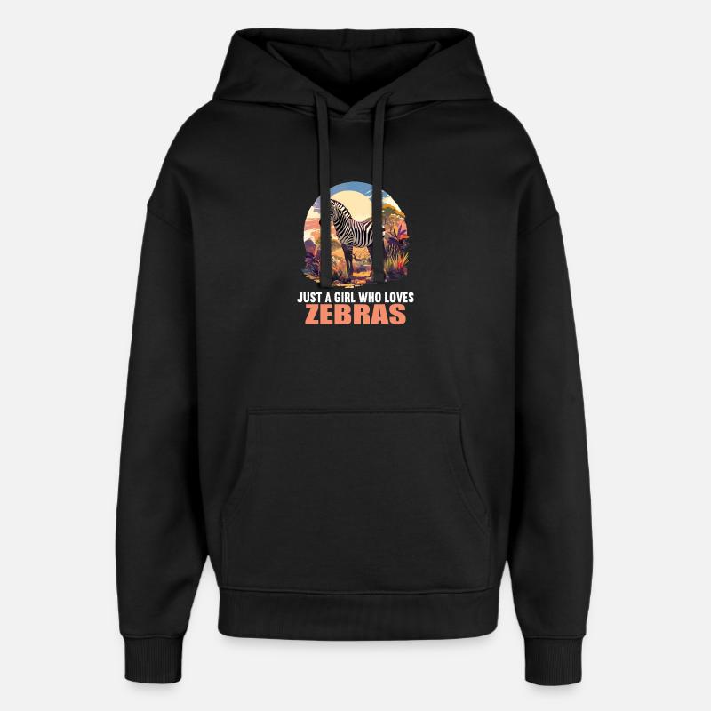 Zèbres Zèbre - Sweat à capuche unisexe Stanley/Stella Oversized - noir