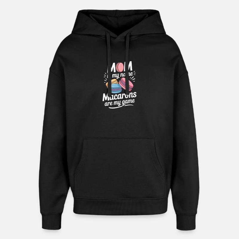 Macaron Desserts Français - Sweat à capuche unisexe Stanley/Stella Oversized - noir