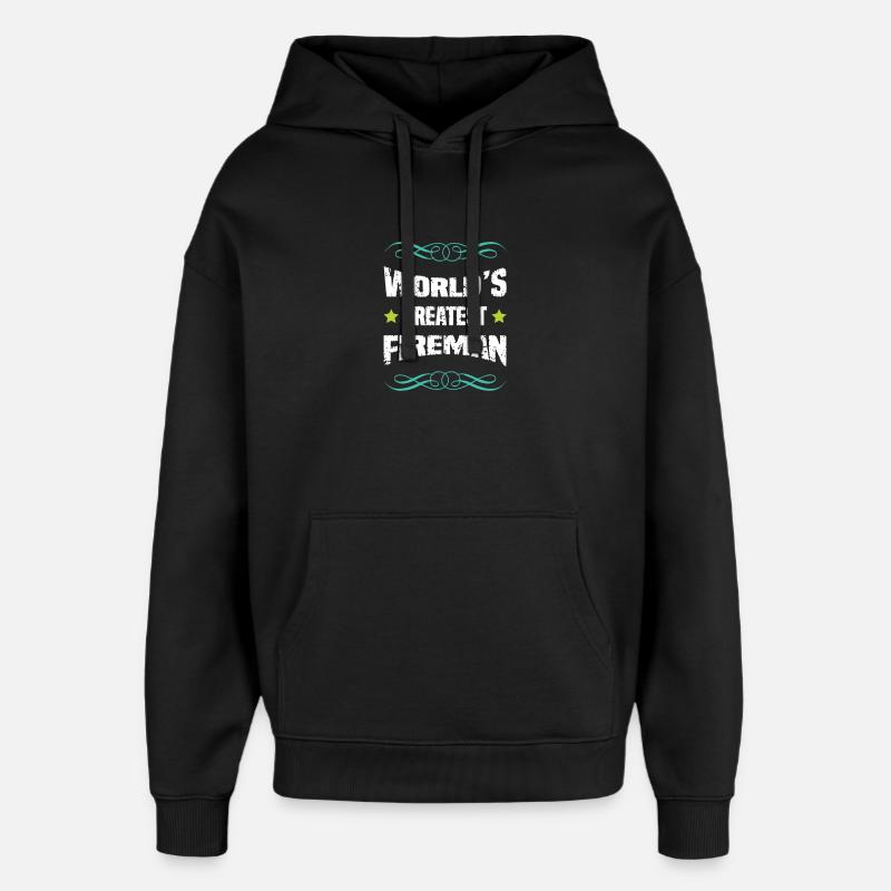 Weltbester Feuerwehrmann - Oversized Unisex Hoodie von Stanley/Stella - Schwarz