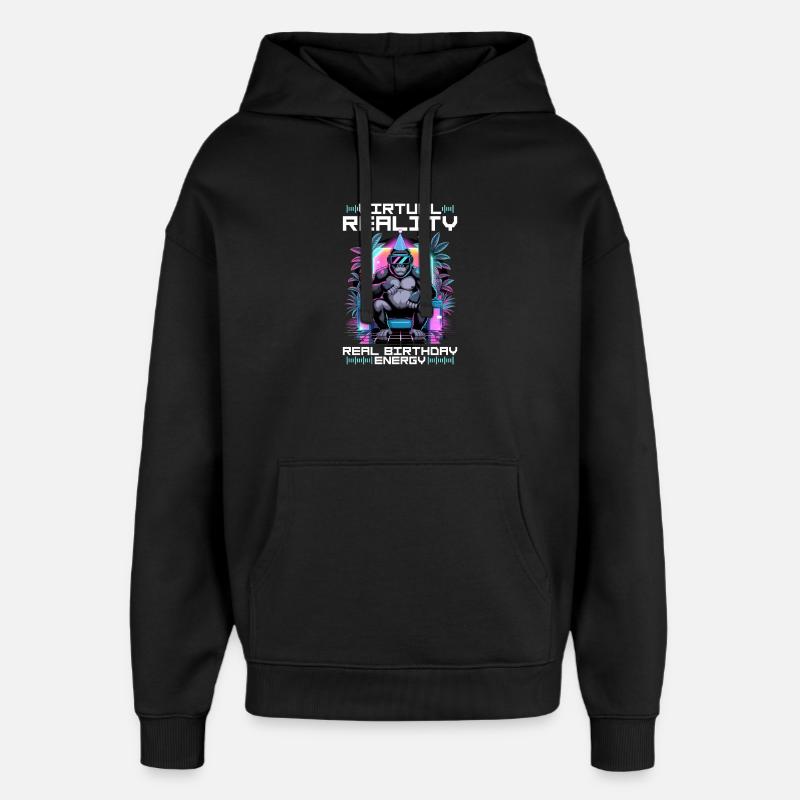 Anniversaire Gamer VR - Sweat à capuche unisexe Stanley/Stella Oversized - noir