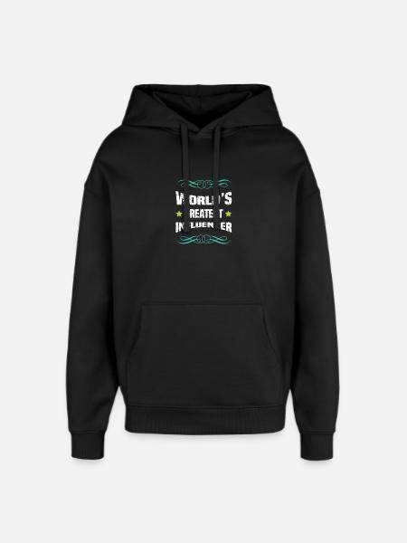 World's Best Influencer - Oversized Unisex Hoodie by Stanley/Stella - black