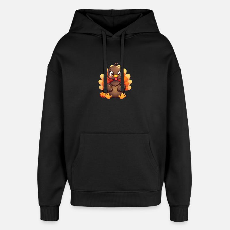 Bébé dinde de Thanksgiving - Sweat à capuche unisexe Stanley/Stella Oversized - noir