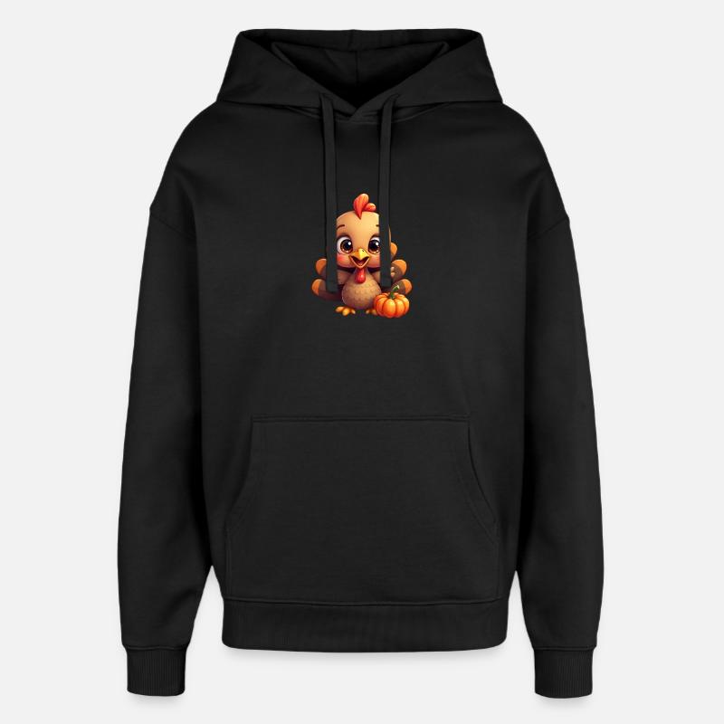 Bébé dinde de Thanksgiving - Sweat à capuche unisexe Stanley/Stella Oversized - noir