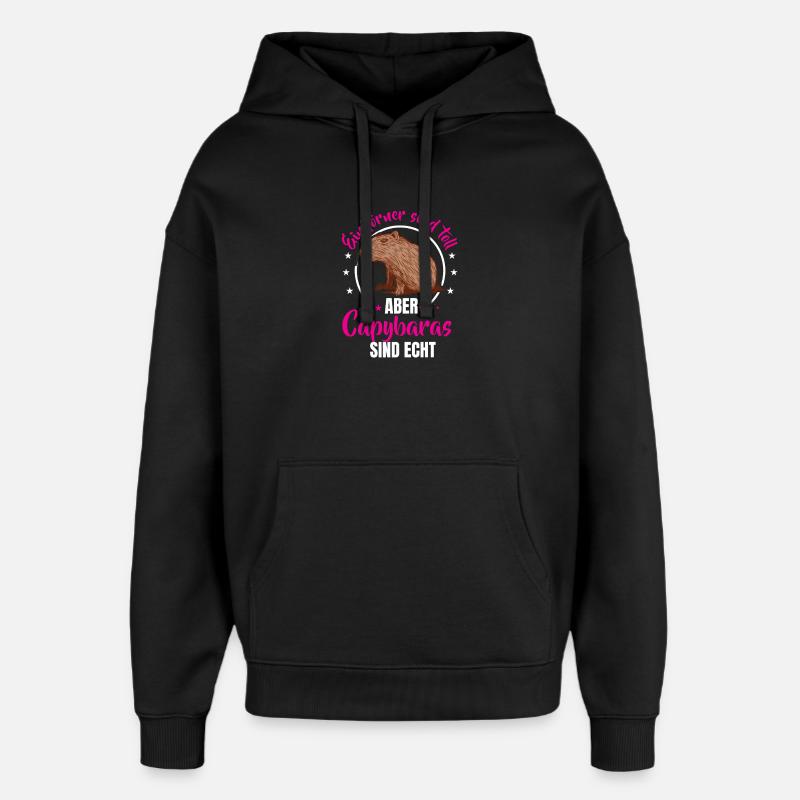 Les capybaras sont de vrais capybaras - Sweat à capuche unisexe Stanley/Stella Oversized - noir