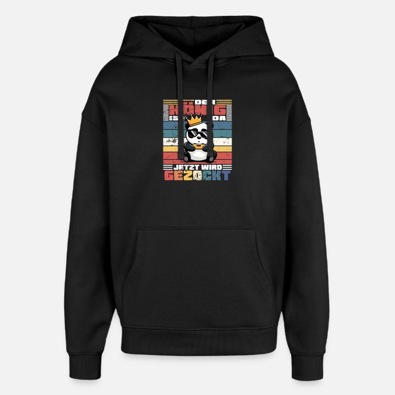 King Gamer - Panda - Sweat à capuche unisexe Stanley/Stella Oversized - noir