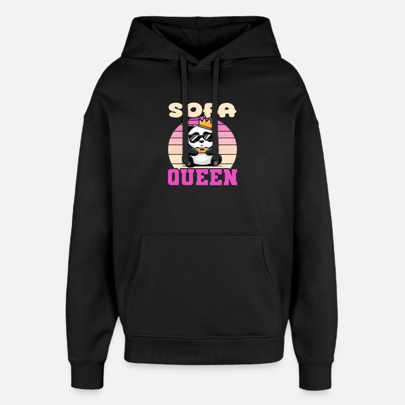 Sofa queen panda gamen - Oversized Unisex Hoodie by Stanley/Stella - black