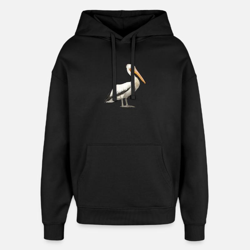 Pélicans Pélican - Sweat à capuche unisexe Stanley/Stella Oversized - noir