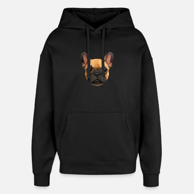 Polygone Bouledogue Français – Chien mignon - Sweat à capuche unisexe Stanley/Stella Oversized - noir