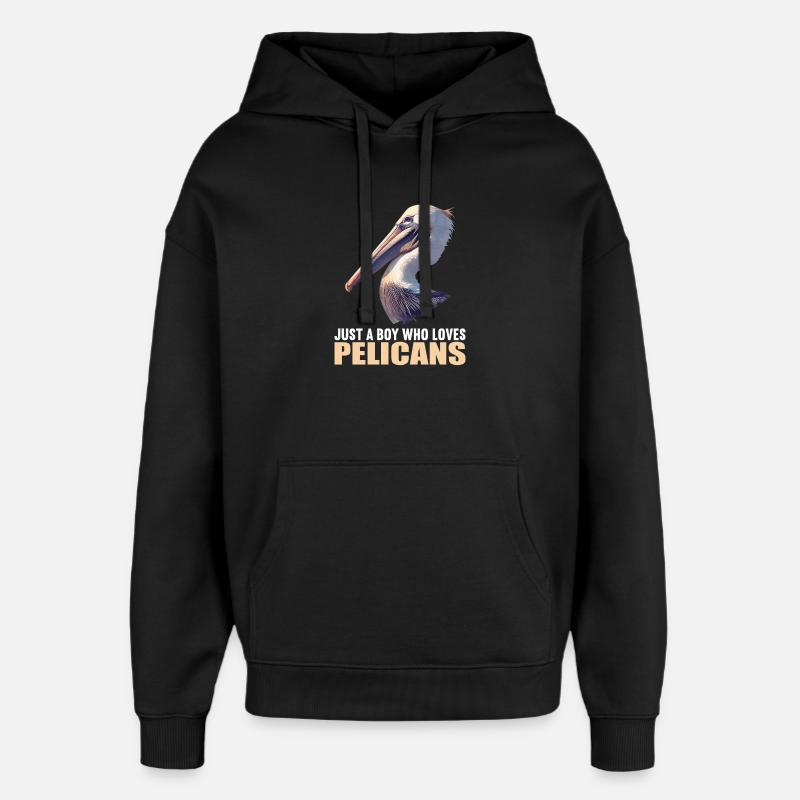 Pélicans Pélican - Sweat à capuche unisexe Stanley/Stella Oversized - noir