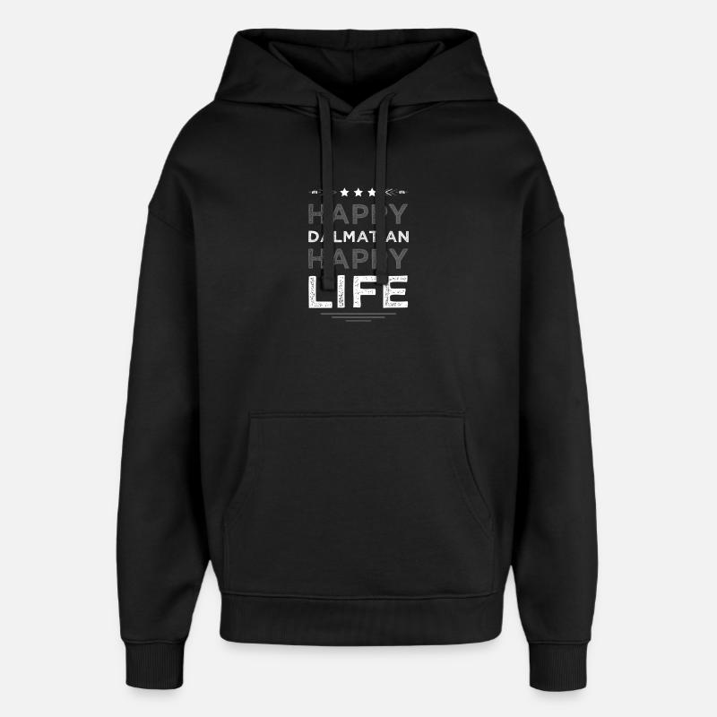Dalmatien Vie Heureuse - Sweat à capuche unisexe Stanley/Stella Oversized - noir