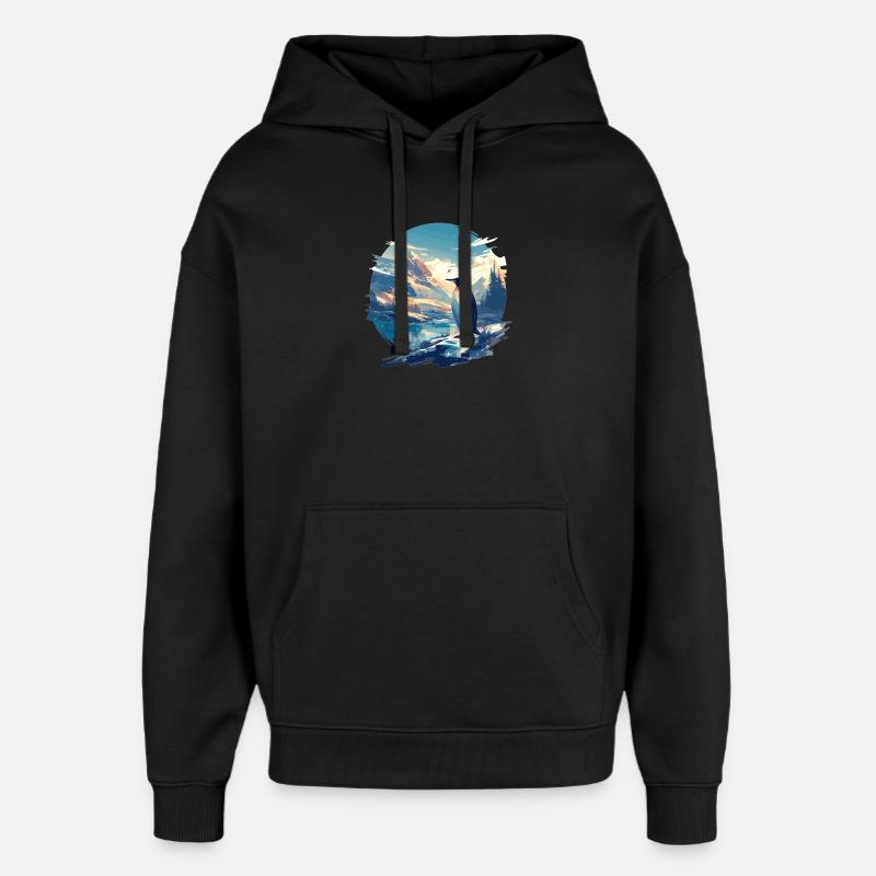Pinguine Pinguin - Oversized Unisex Hoodie von Stanley/Stella - Schwarz