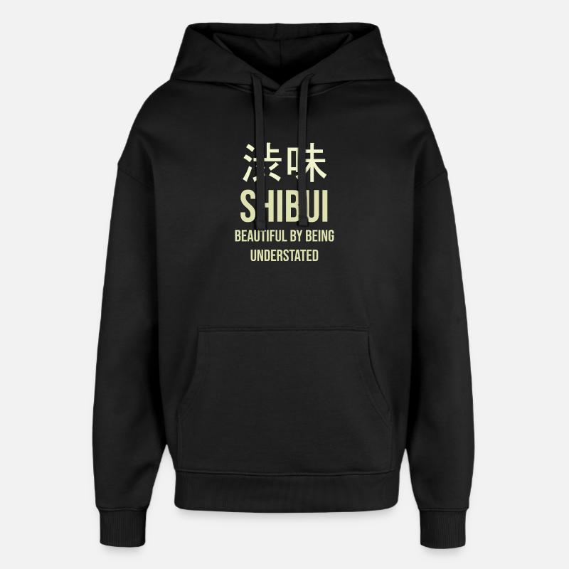 Shibui Minimalisme Épuré - Sweat à capuche unisexe Stanley/Stella Oversized - noir