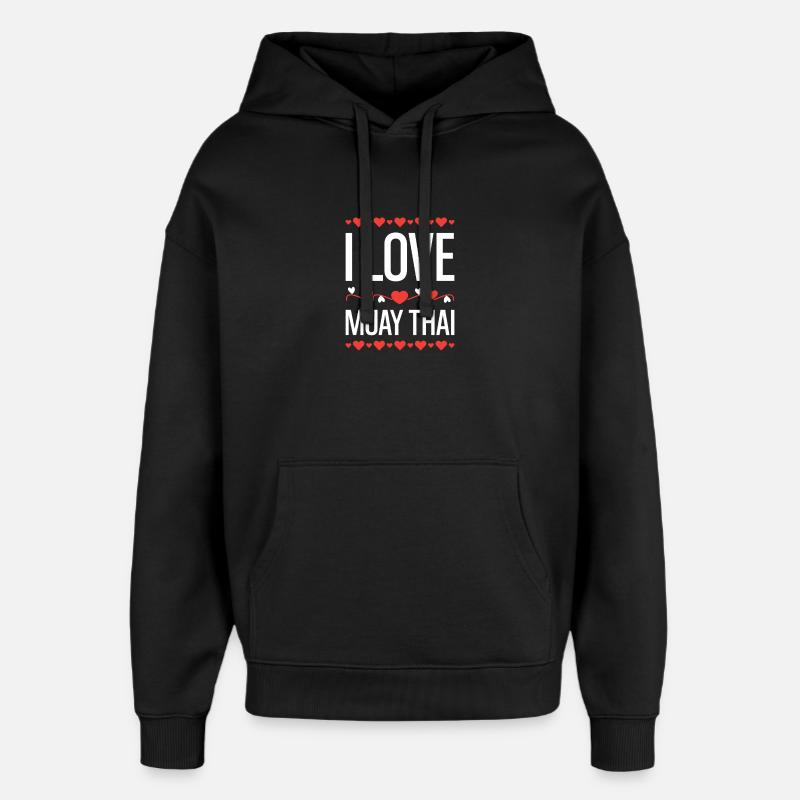 J’adore le Muay Thai - Sweat à capuche unisexe Stanley/Stella Oversized - noir