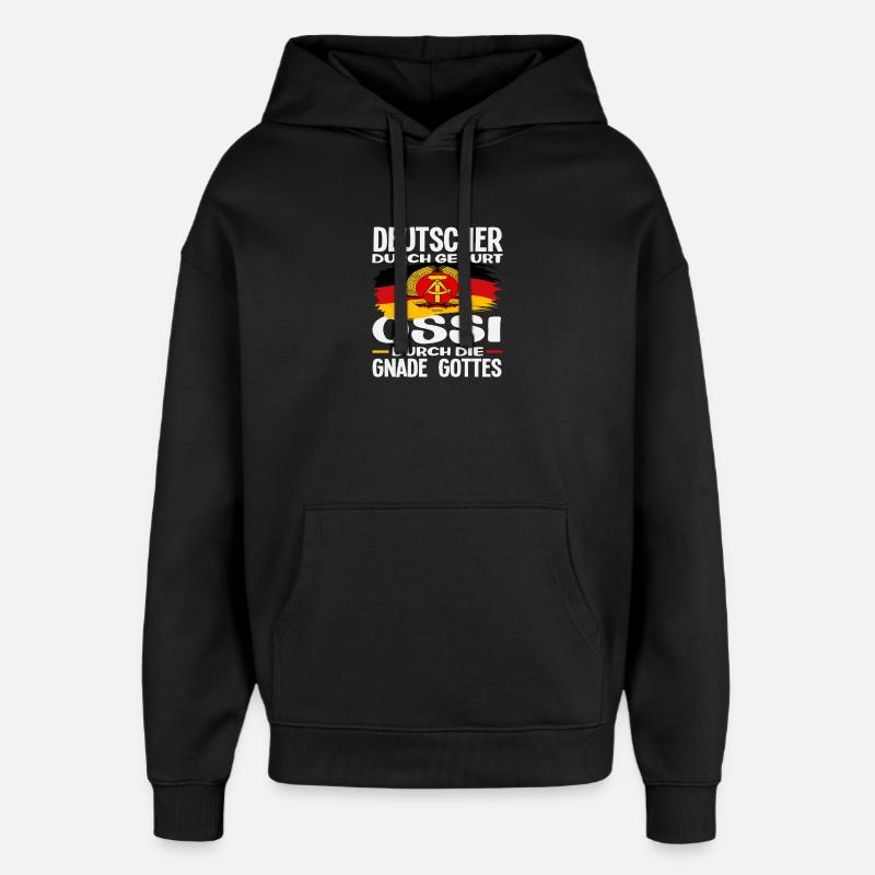 Gnade Gottes Ossi Spruch DDR Stolz - Oversized Unisex Hoodie von Stanley/Stella - Schwarz