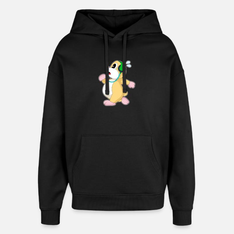 Hamster Jogger Jogging Sports - Sweat à capuche unisexe Stanley/Stella Oversized - noir