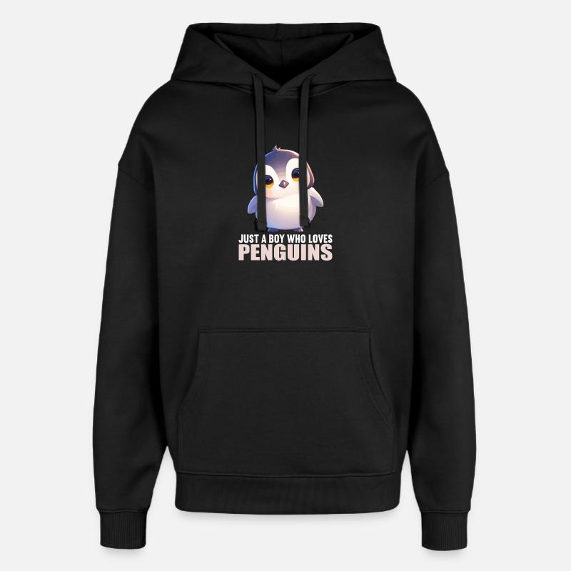 Pingouins Pingouin - Sweat à capuche unisexe Stanley/Stella Oversized - noir